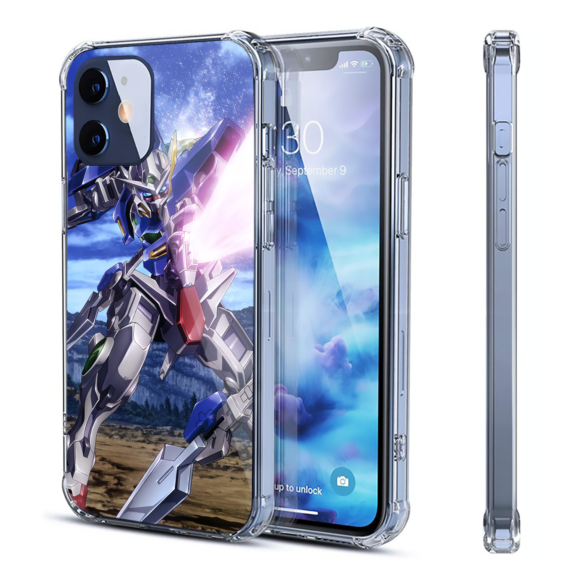 （画像用） 機動戦士ガンダム Mobile Suit Gundam 【iPhone 12シリーズ対応】透明スマホケース（クリアソフトケース）